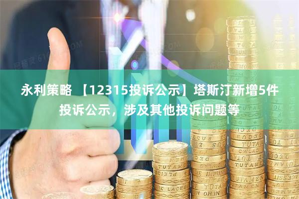 永利策略 【12315投诉公示】塔斯汀新增5件投诉公示，涉及其他投诉问题等